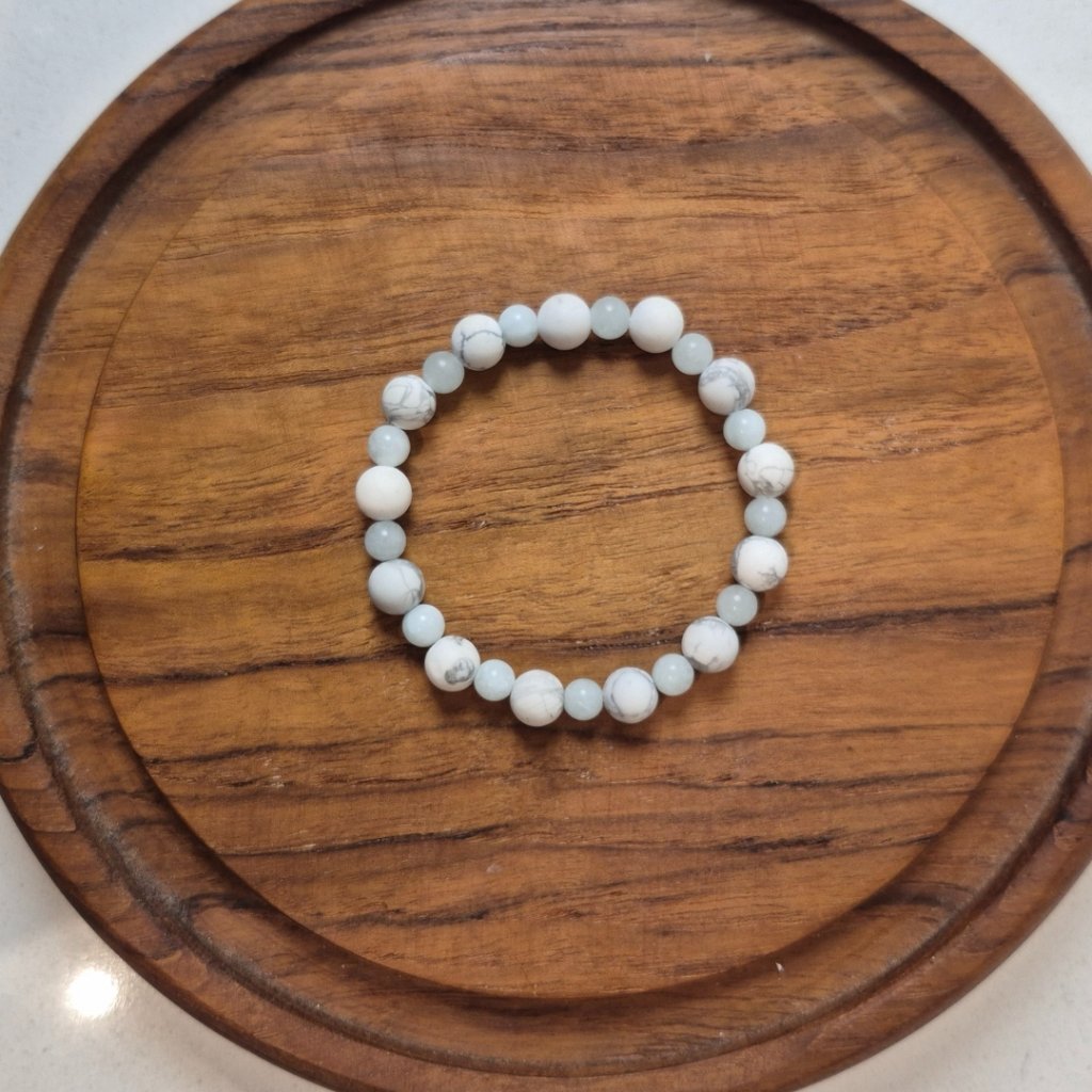 Howlite And Blue Angelite Bracelet